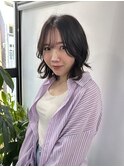 小顔ひし形 レイヤーカット 透明感カラー