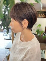 ダブル(DOUBLE) まるくて可愛い×マロンベージュ×ショートボブ