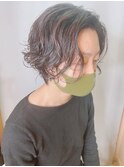 【morio 原宿】前髪なしショートボブ　ニュアンスパーマ　宮本