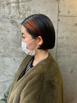 アルカナ 明治神宮前原宿(ARCANA) オレンジカラー　オレンジベージュ　ウルフカット　ボブ