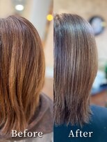 アークスヘアー&nbsp;髪質改善カラー★ライトベージュ白髪染めレイヤーミディ