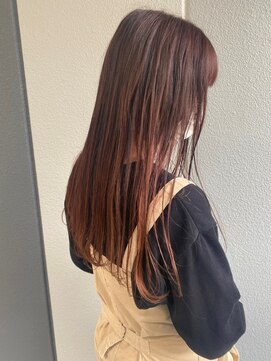 モルニ(MORNI) 髪質改善トリートメント_マロンベージュ Aラインボブ かきあげ