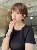耳掛けマッシュショート／アッシュブラウン／表参道／40代50代