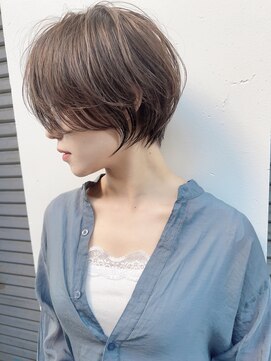 ティーヘア(t.hair) 30代小顔マッシュショート/シースルーバング/透明感ヘアカラー