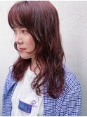 デジタルパーマミストバング艶感ミルクチョコレートうる艶髪
