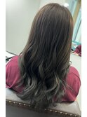 バレイヤージュ×オリーブベージュ