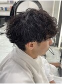 波巻きパーマ