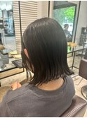 切りっぱなしボブ外はねボブショートボブ