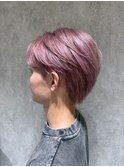 ショート×スモーキーピンク