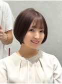 ほんのり暖色カラー×ショートボブ