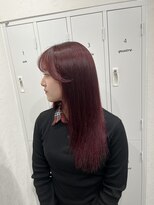 イノセンス 西宮北口店(innocence) 西宮北口 艶髪ブリーチカラー ワインレッド×透明感ロング