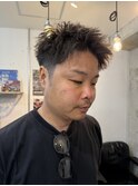 メンズカットツイストピンパーマメンズショート短髪