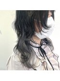 ☆ロングウルフ、ウルフカット、インナーカラー、グレージュ☆