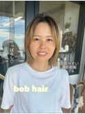 切りっぱなしハイトーンボブ
