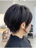 黒髪/グレーベージュ/レイヤーロング/前髪パーマ[西船橋/津田沼]