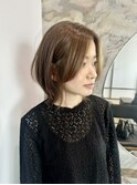 【レイヤーボブ×ベージュ】