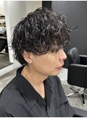 メンズマッシュパーマニュアンスパーマスパイラルパーマ刈り上げ