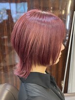 キャラ 池袋本店(CHARA) くびれウルフレイヤーシャギーカット◎チェリーピンク【池袋】