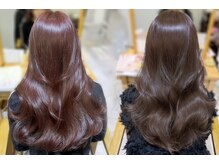 唯一無二【上品な艶髪カラー】圧倒的なツヤと潤いが根元から毛先までずっと続く艶カラー/髪質改善カラー