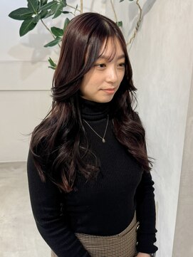 フォト 新宿(foto) 【foto 新宿】バーガンディーカラー/レイヤーロング/韓国風