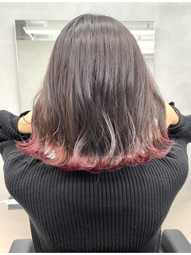 ジエクト カナウ(The Ect canow) エンドカラー/裾カラー/チェリーレッド/クラゲヘアー