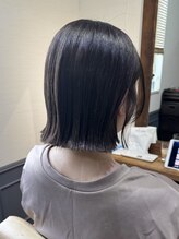 カミケン 清明店(kamiken.) オリーブグレージュカラー×ミニボブ【カミケン清明店】
