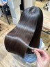 【艶髪が魅せる上品さ】美髪カラー+カット+髪質改善Tr