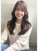 透明感美髪マロンベージュ×韓国ウェーブ