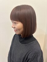 美容室ヒラトヤ 都南店&nbsp;マロンブラウン×丸みシルエット大人可愛いボブ20代30代40代