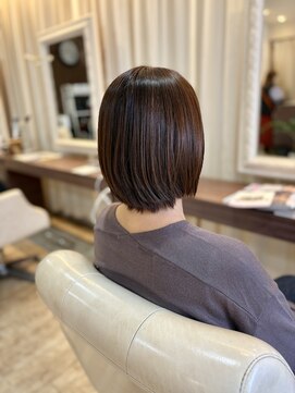 ヘアデザインスペース イチエ(hair design space i chi e) ピンシャキNG!曲がる美髪ストレートで丸みを残すツヤツヤボブ