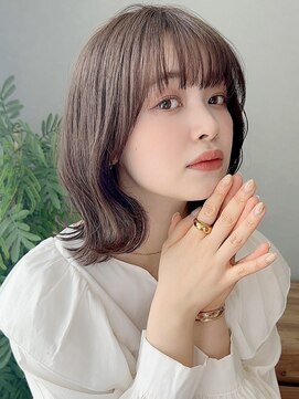 タヤ イオン新百合ヶ丘店(TAYA) シアーグレージュ × くびれミディボブ
