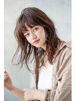 オースティン 門前仲町(AUSTIN)&nbsp;大人かわいい前髪セシルカットココアブラウンフリンジウェーブ