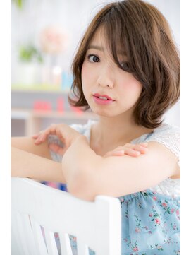 ヘアアンドビューティー ミック(Hair & Beauty miq) 外ハネカールで大人ガーリー★小顔ラブボブウルフc1