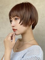 メゾンドイギー(MAISON de IGGY)&nbsp;前髪マチルダボブピンクベージュマッシュショートチョコレート