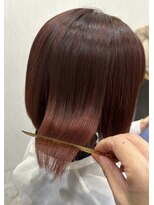 ヘアーカルチャー おゆみ野店(HAIR CULTURE) ショートカット大人可愛いレッドブラウンショートボブ