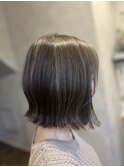 切りっぱなしボブ&ハイライトグレージュ