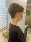 コンパクトショート×ショコラブラウン｜ミルクティーアッシュ