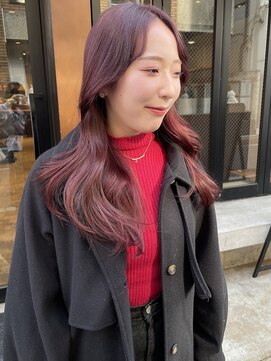 コフィー バイ メルト 吉祥寺(cofy by melt) 【松本咲花】ダブルカラーチェリーレッド春カラー暖色カラー韓国