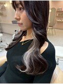 インナーカラー/アッシュ/巻き髪/韓国風