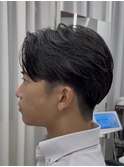 センターパート/ニュアンスパーマ/毛流れ/池袋メンズカット