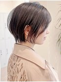 say.ショートボブひし形ショートオリーブヘーゼルグレージュ