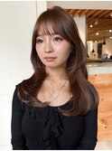 レイヤーカット×ブラウン