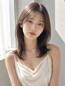 ノア 三宮店(NOA) 【NOA】韓国風くびれミディ×顔まわりレイヤー髪質改善カラー