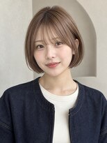モト 船橋(moto)&nbsp;韓国ミニボブシースルーバング艶髪ミルクティーベージュ船橋