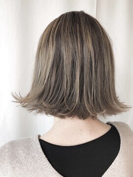 デイジー インデックスヘア 大島店(DAISY index hair) ”DAISY大島店” 外ハネボブ ハイライトグレージュ 前下がりボブ