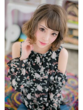 ミック 日暮里店(miq) 女度UP♪イヤリングカラーフレンチガーリー小顔ボブc1