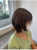 ショートレイヤーボブ×パープルカラー