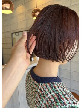アシアト(ashiato) 大人気プツッとミニボブ×ピンクブラウン