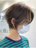 大人ショートボブショートカットココアアッシュくびれミディ