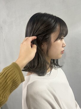 タグ(#tag) #ミディアムBob×オリーブグレージュ